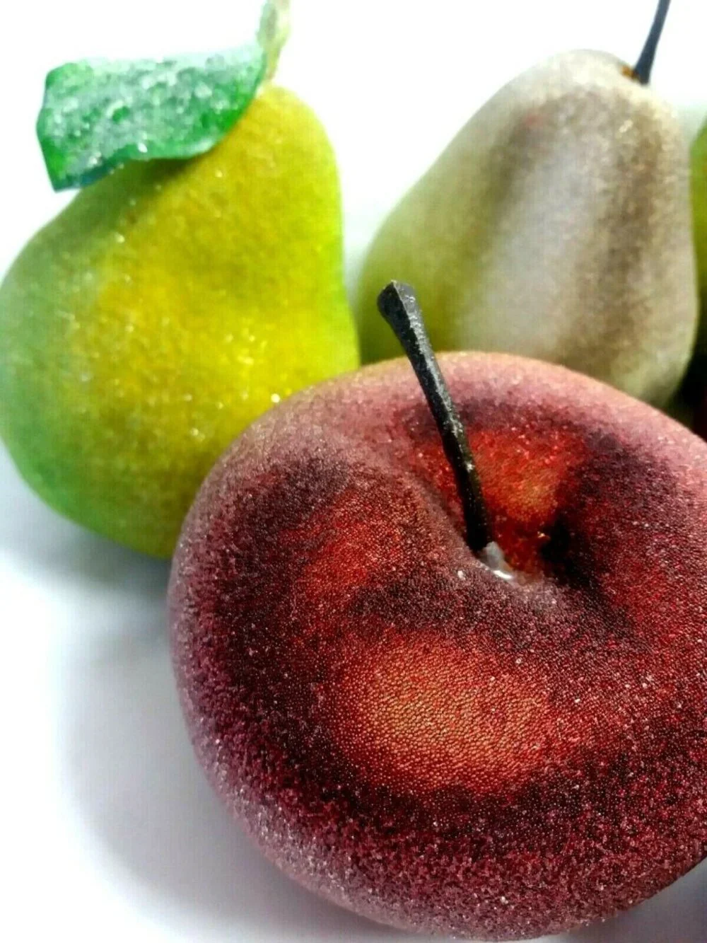 Artificial Faux Fruit Apples Pears Shimmer Room Home Decor Lot of 6